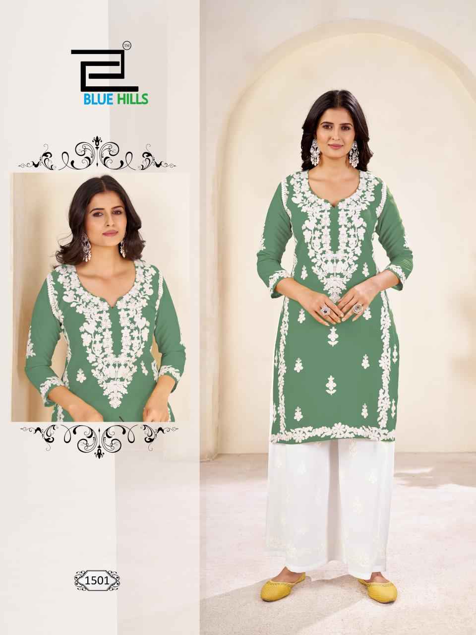 Blue Hills Victoria Vol 15 Rayon Kurti With Plazzo 4 pcs Catalogue
