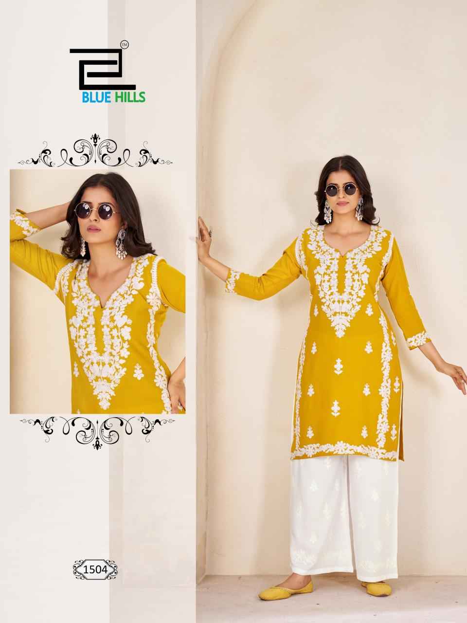 Blue Hills Victoria Vol 15 Rayon Kurti With Plazzo 4 pcs Catalogue