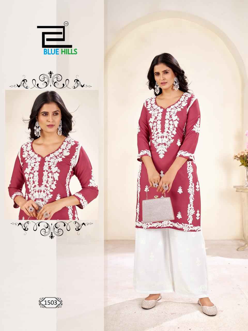 Blue Hills Victoria Vol 15 Rayon Kurti With Plazzo 4 pcs Catalogue