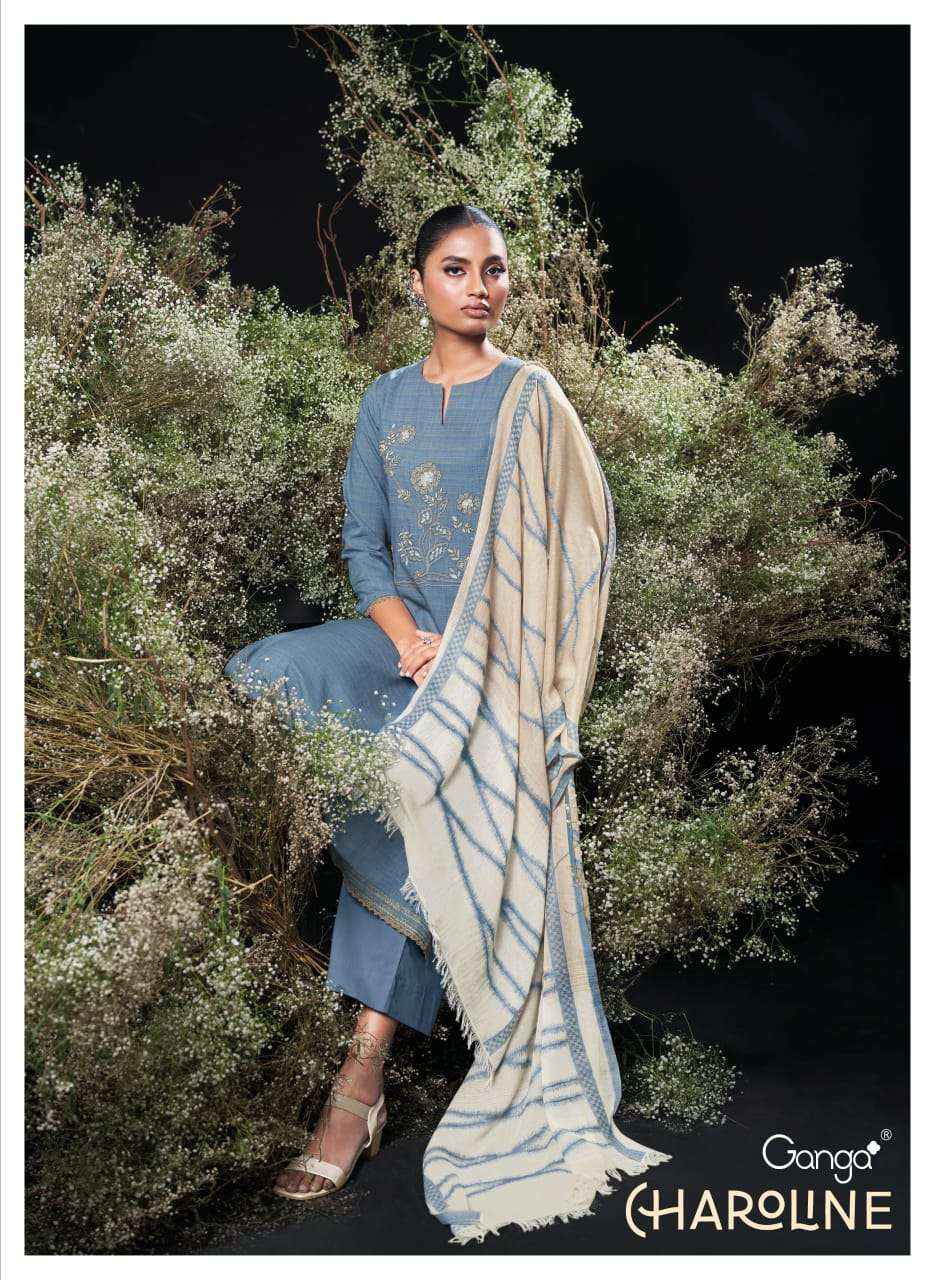 Ganga Charoline Cotton Dress Material 6 pcs Catalogue