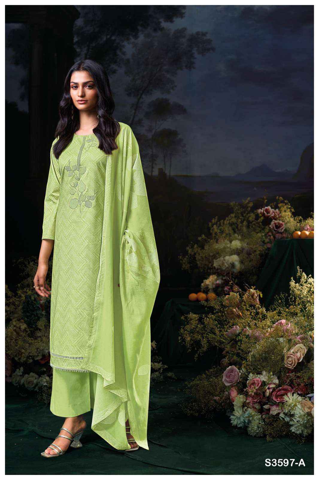 Ganga Divita 3597 Cotton Dress Material 4 pcs Catalogue