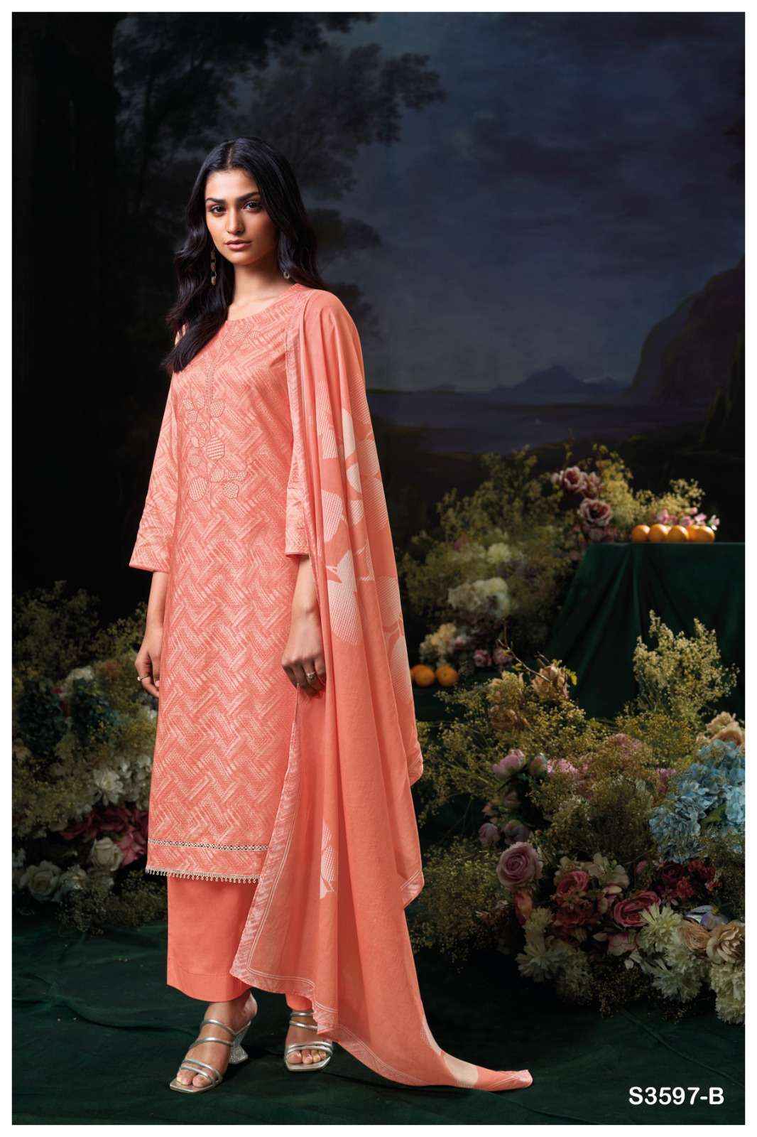 Ganga Divita 3597 Cotton Dress Material 4 pcs Catalogue