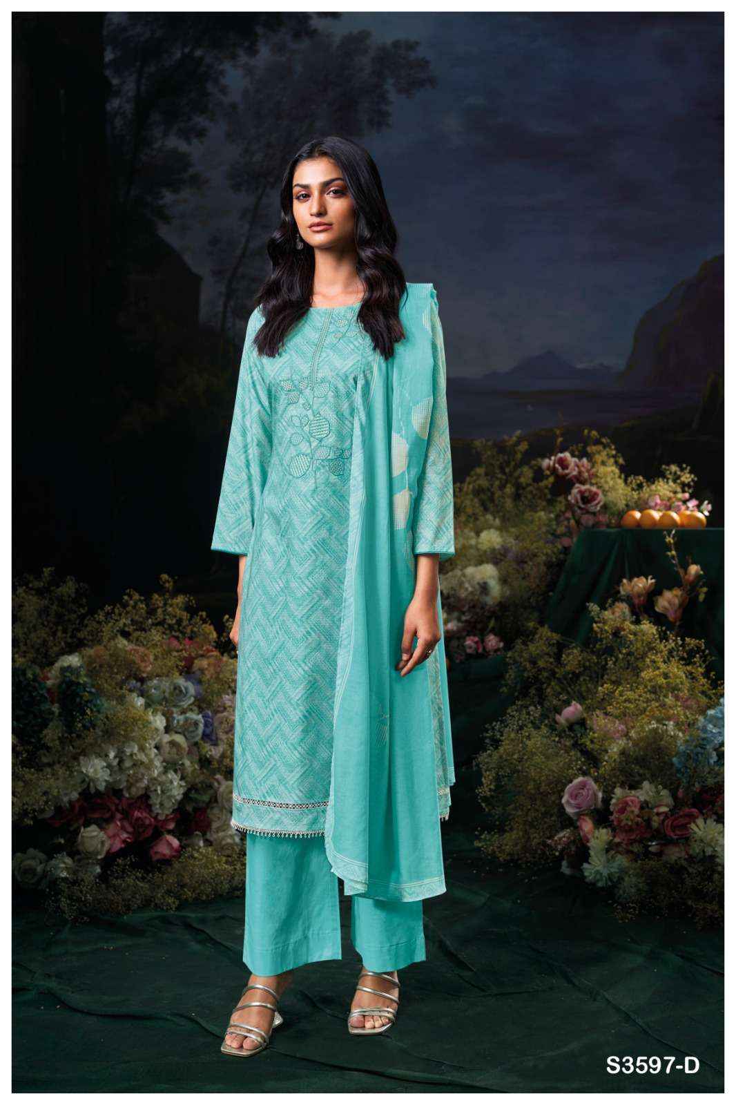 Ganga Divita 3597 Cotton Dress Material 4 pcs Catalogue
