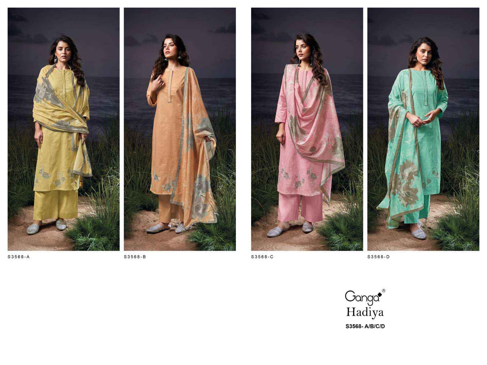 Ganga Hadiya 3568 Cotton Dress Material 4 pcs Catalogue