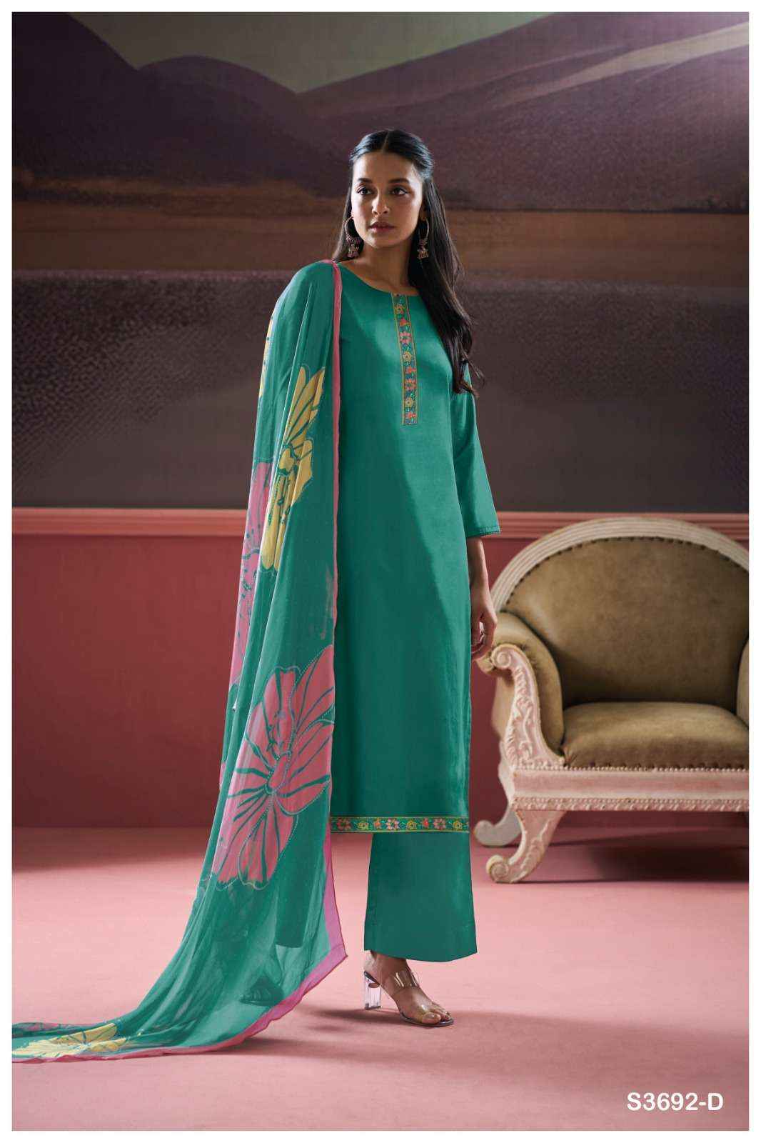 Ganga Kalash 3692 Cotton Silk Dress Material 4 pcs Catalogue