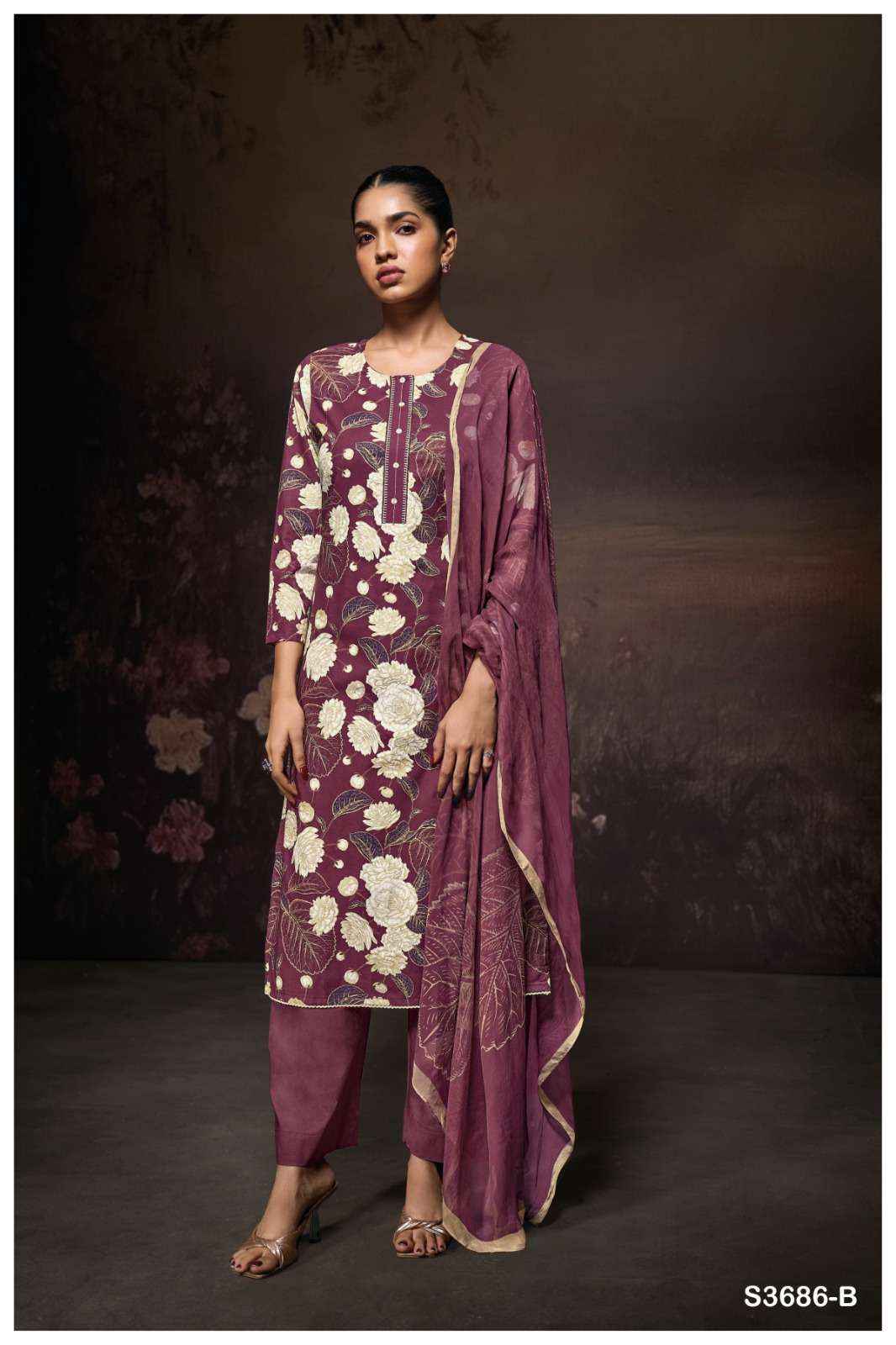 Ganga Yugriti 3686 Cotton Dress Material 4 pcs Catalogue