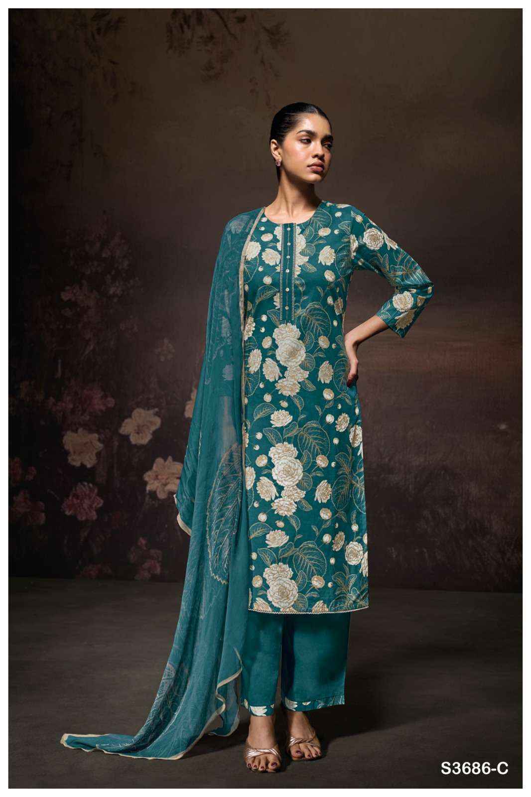 Ganga Yugriti 3686 Cotton Dress Material 4 pcs Catalogue