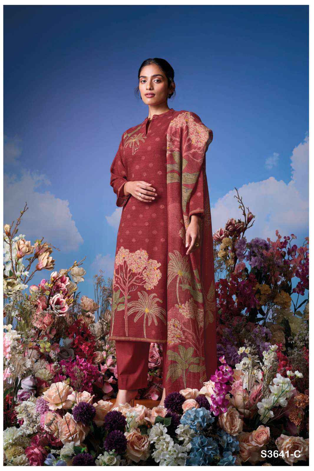 Ganga Ziya 3641 Cotton Dress Material 4 pcs Catalogue