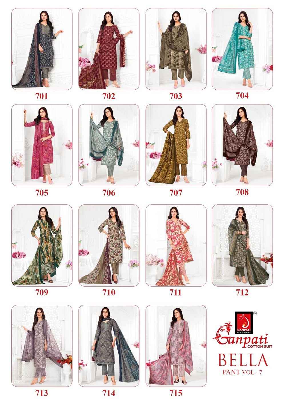Ganpati Bella Patiyala Vol 7 Readymade Cotton Dress 15 pcs Catalogue