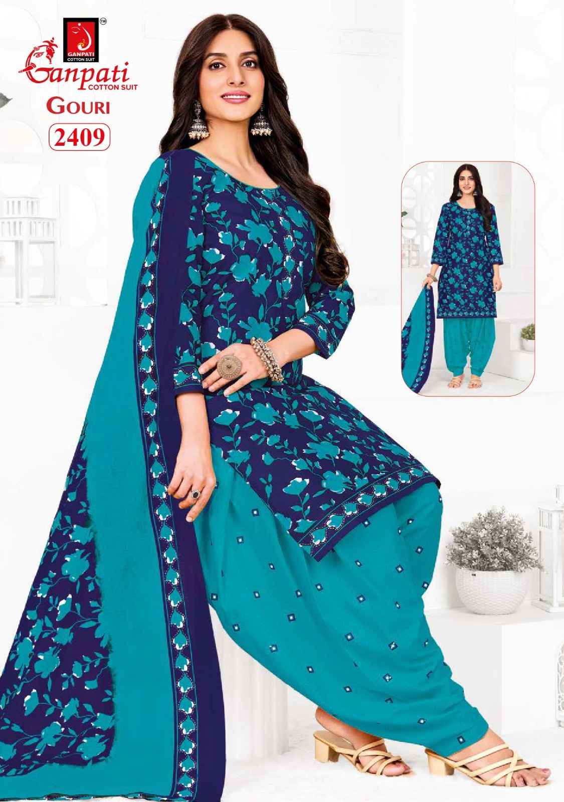 Ganpati Gouri Vol 10 Cotton Dress Material 15 pcs Catalogue