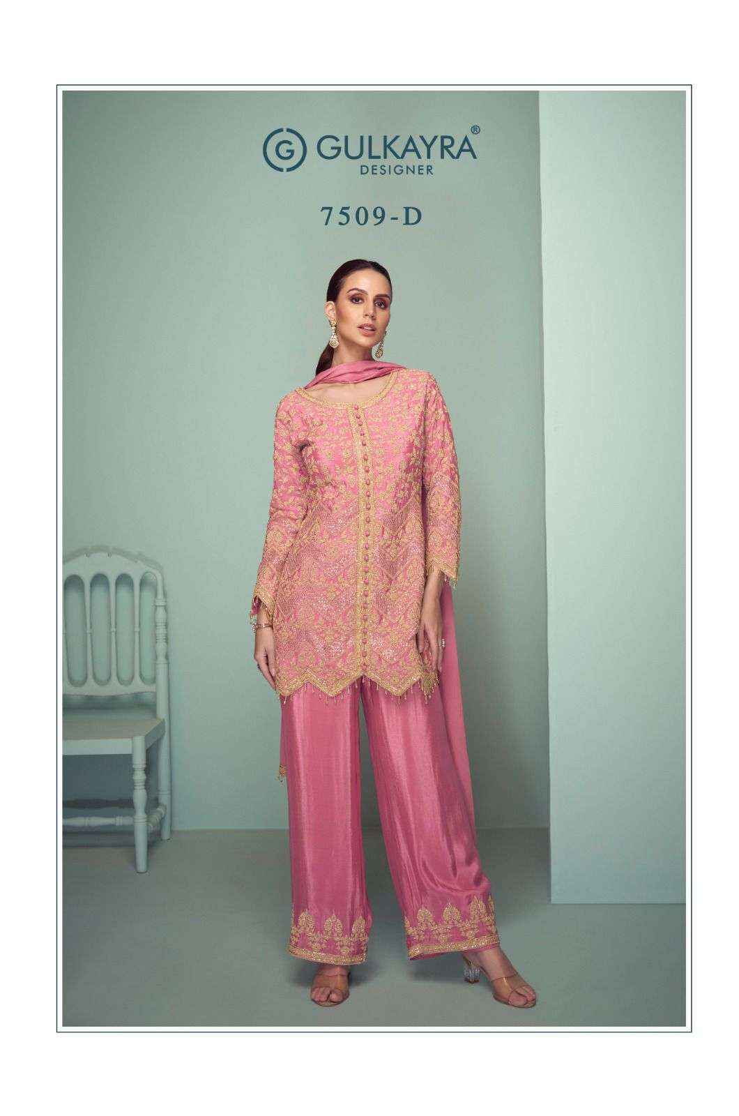 Gulkayra Designer Crown Platinum Readymade Chinon Dress 4 Pc Catalouge