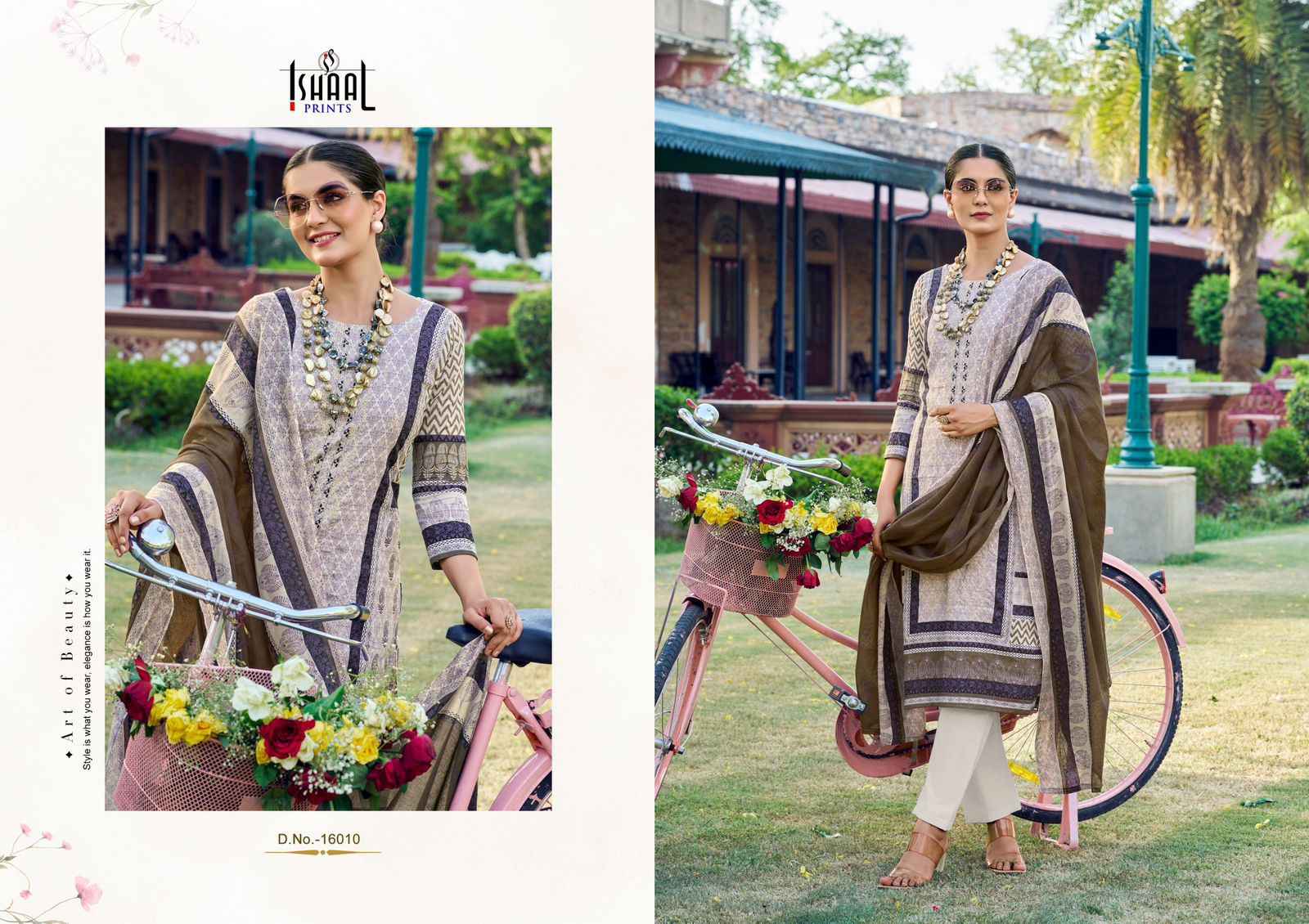 Ishaal Embroidered Vol 16 Lawn Cotton Dress Material 10 pcs Catalogue