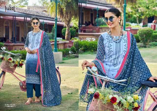 Ishaal Embroidered Vol 16 Lawn Cotton Dress Material 10 pcs Catalogue