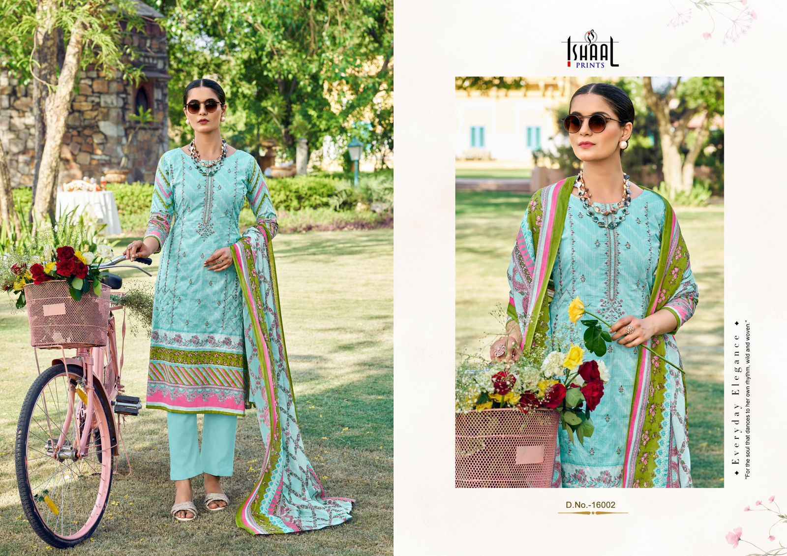 Ishaal Embroidered Vol 16 Lawn Cotton Dress Material 10 pcs Catalogue