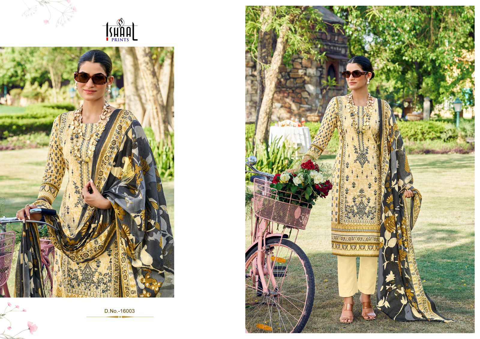 Ishaal Embroidered Vol 16 Lawn Cotton Dress Material 10 pcs Catalogue