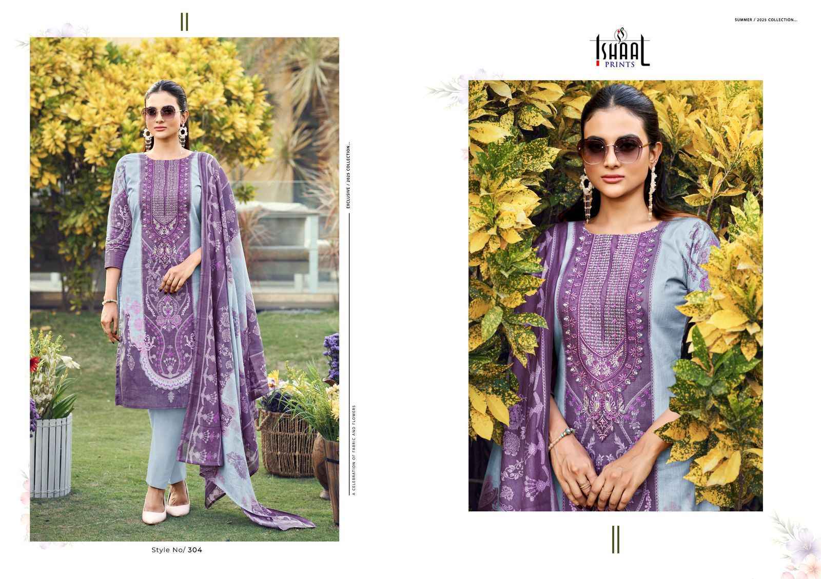 Ishaal Maira Vol 3 Lawn Cotton Dress Material 8 pcs Catalogue