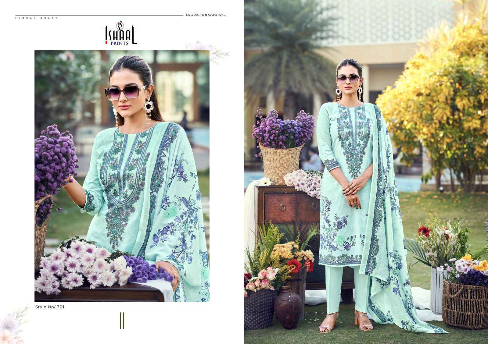 Ishaal Maira Vol 3 Lawn Cotton Dress Material 8 pcs Catalogue