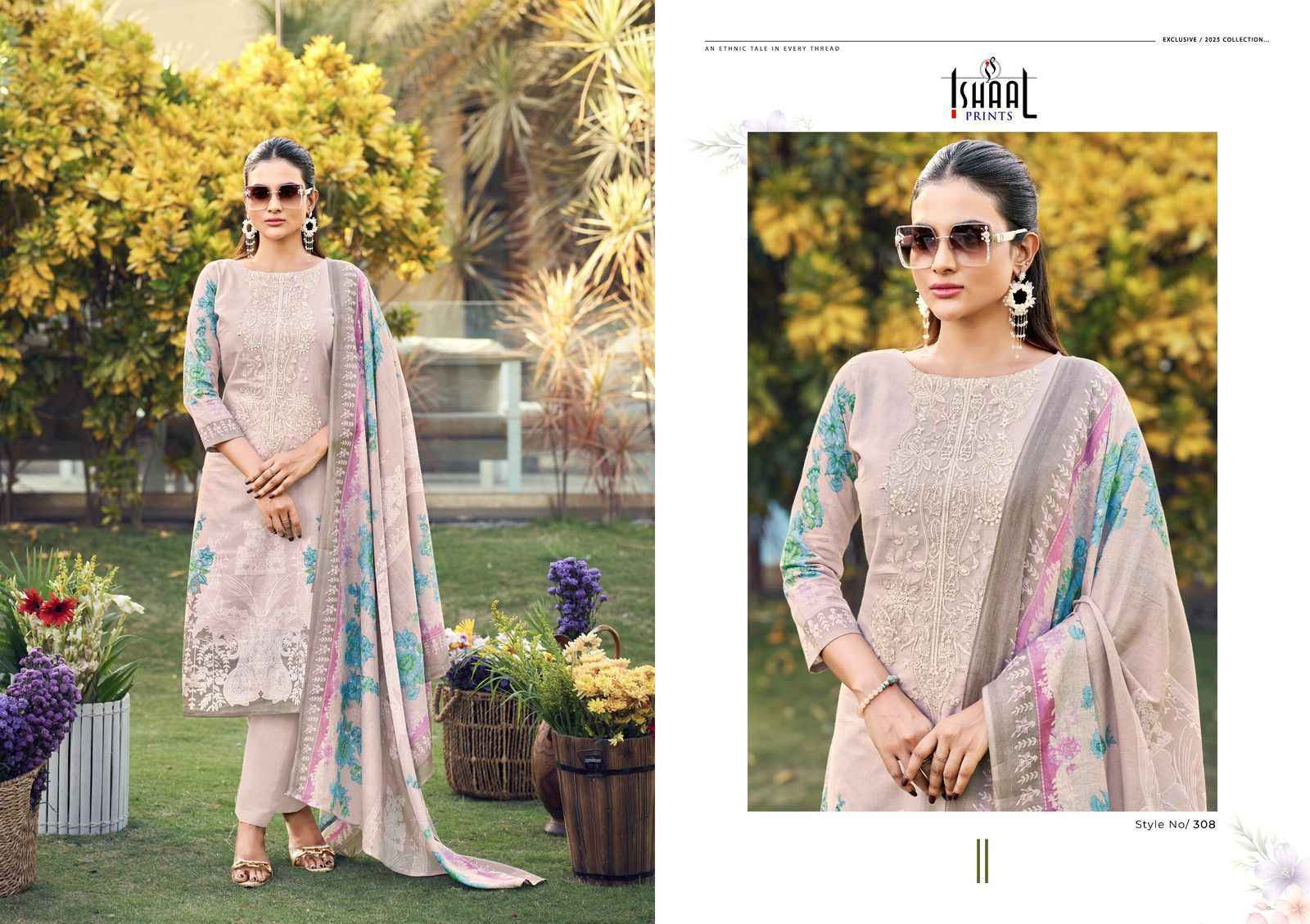 Ishaal Maira Vol 3 Lawn Cotton Dress Material 8 pcs Catalogue
