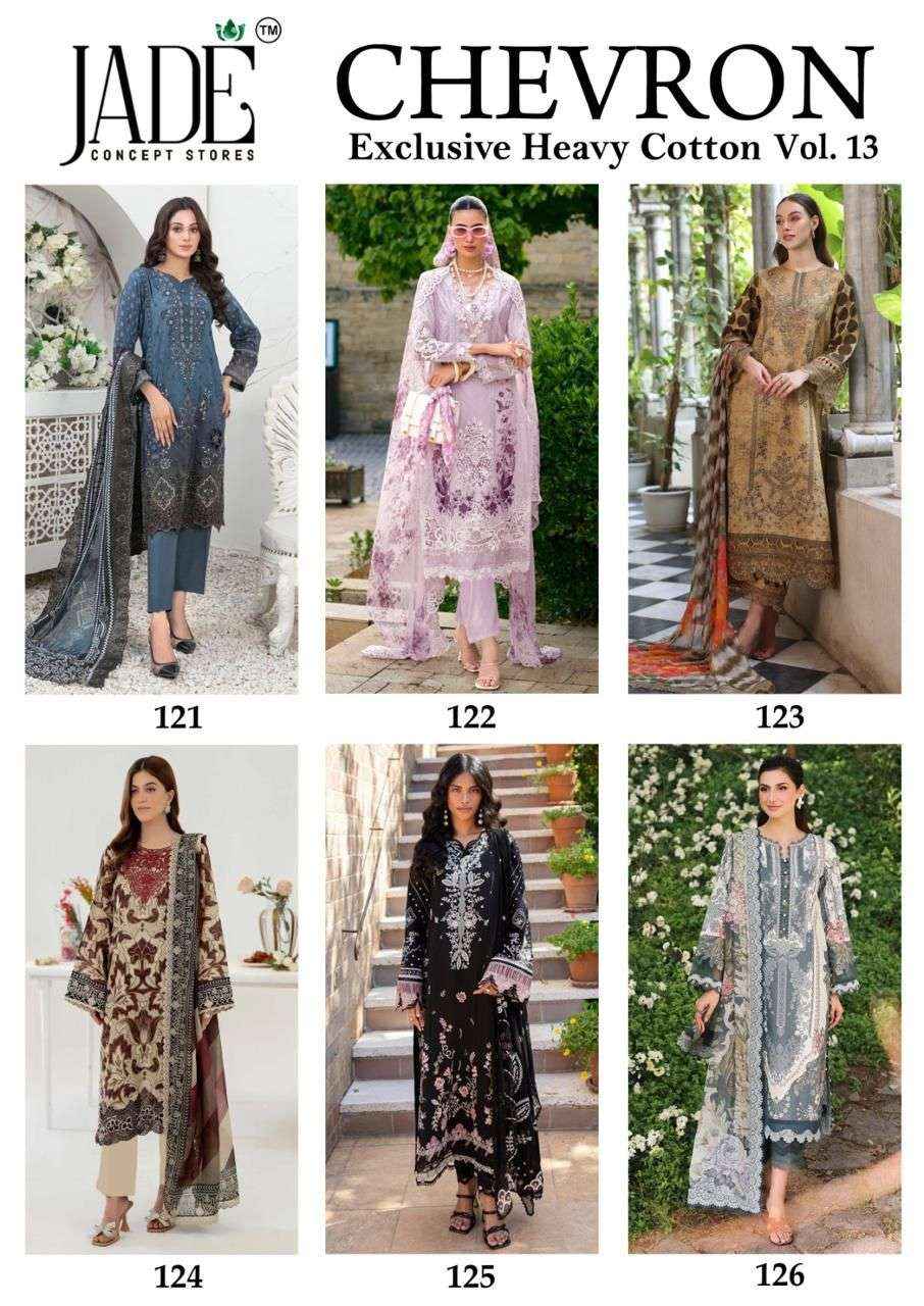 Jade Chevron Vol 13 Cotton Dress Material 6 Pc Catalog
