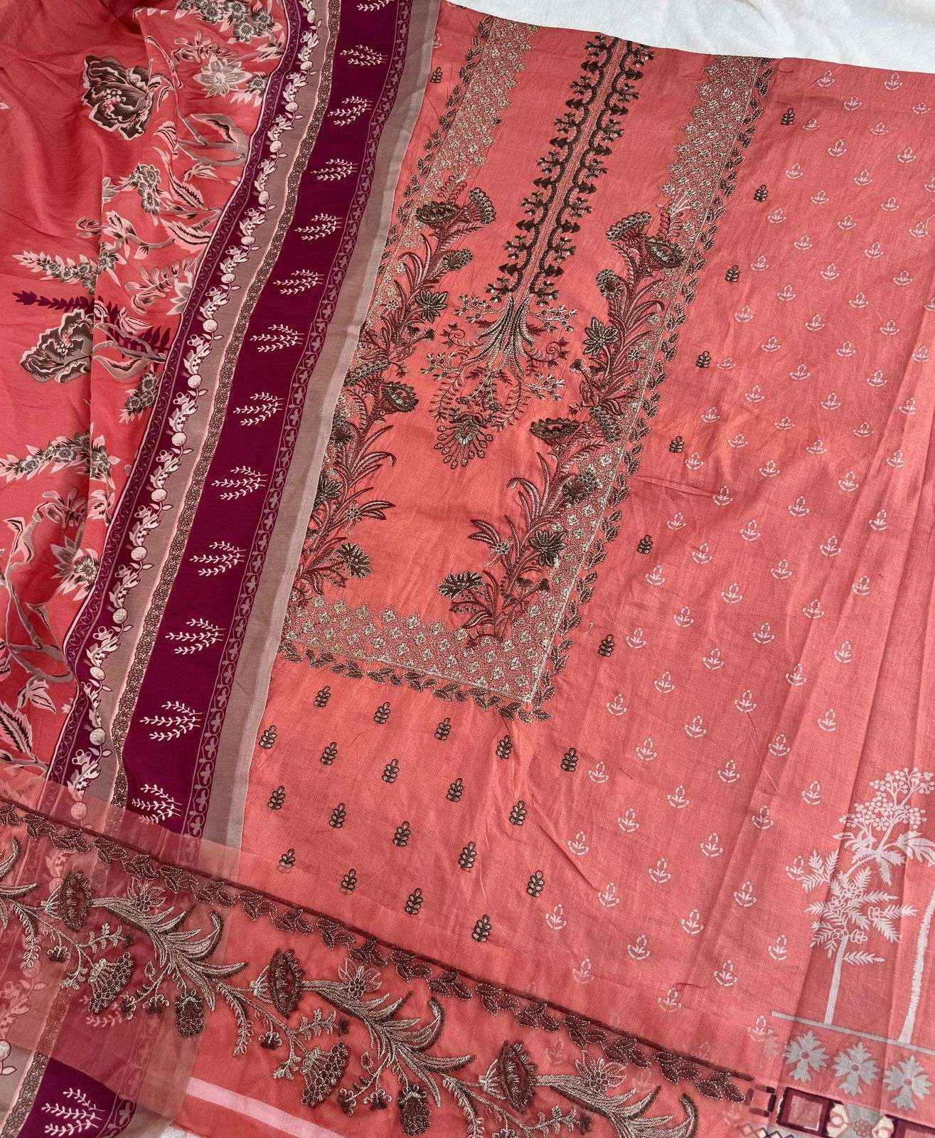 Jihan Chevron Lawn Cotton Dress Material 4 pcs Catalogue