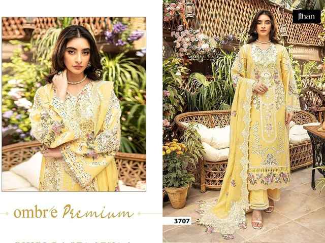 Jihan Ombre Premium Cotton Dress Material 3 pcs Catalogue