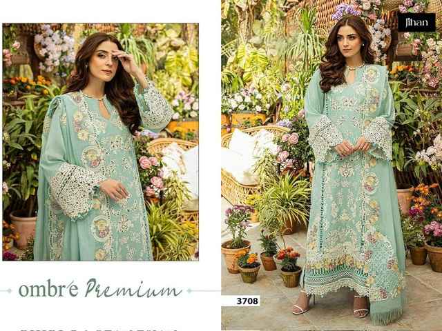 Jihan Ombre Premium Cotton Dress Material 3 pcs Catalogue