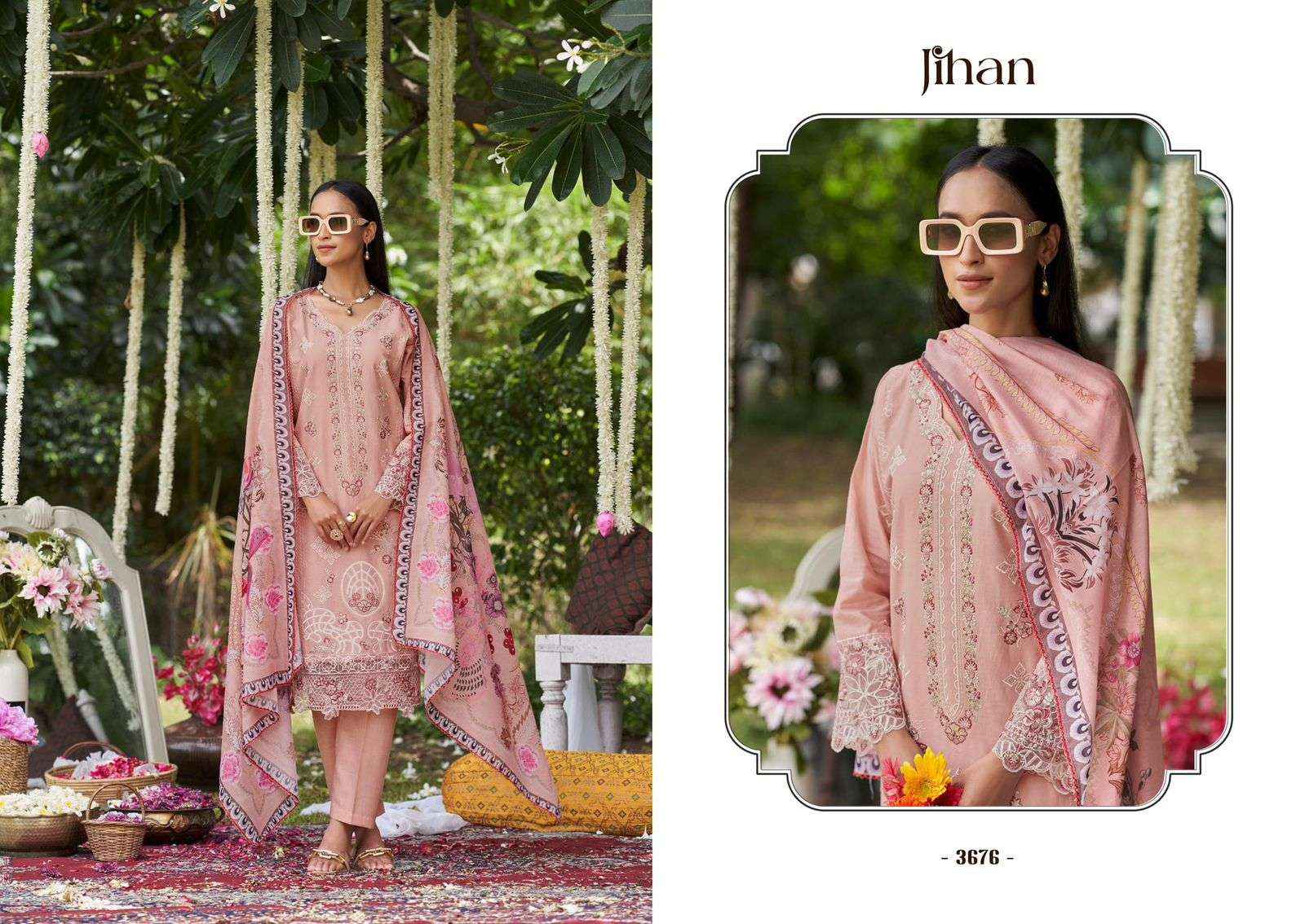 Jihan Taskeen Vol 5 Cotton Dress Material 4 pcs Catalogue