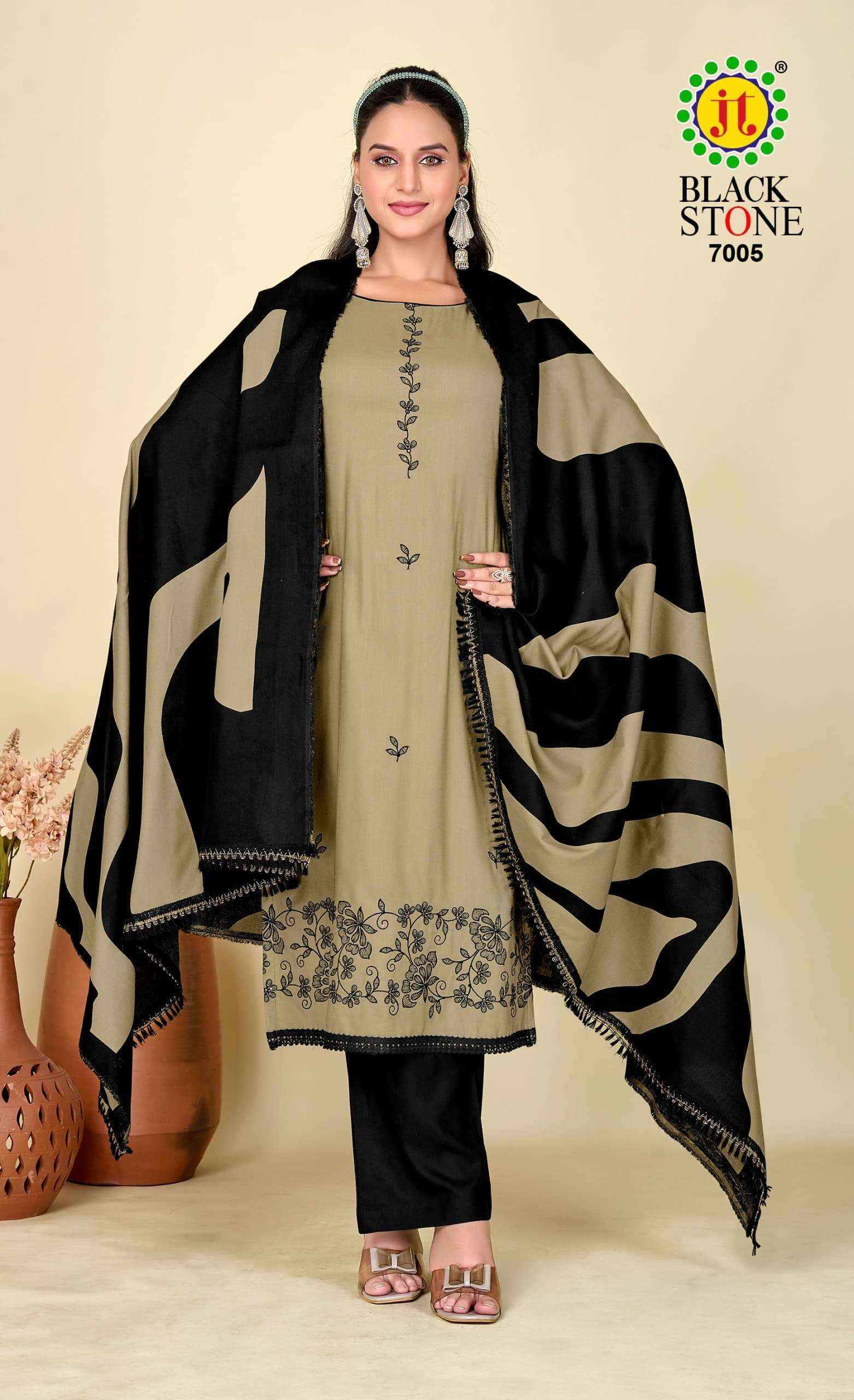 Jt Black Stone Vol 7 Rayon Dress Material 5 pcs Catalogue