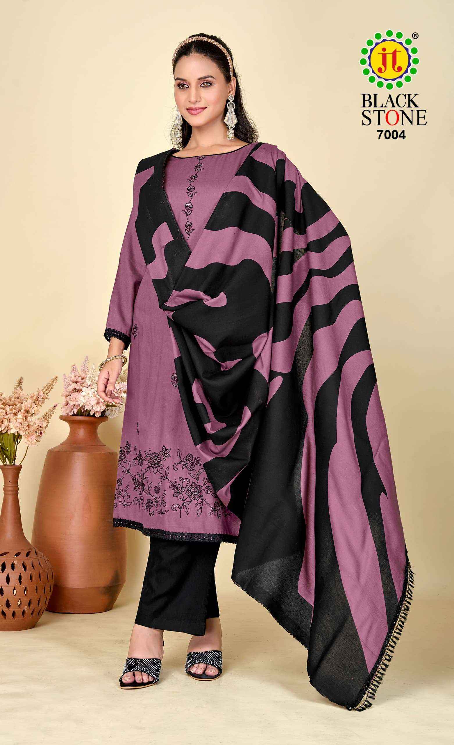 Jt Black Stone Vol 7 Rayon Dress Material 5 pcs Catalogue