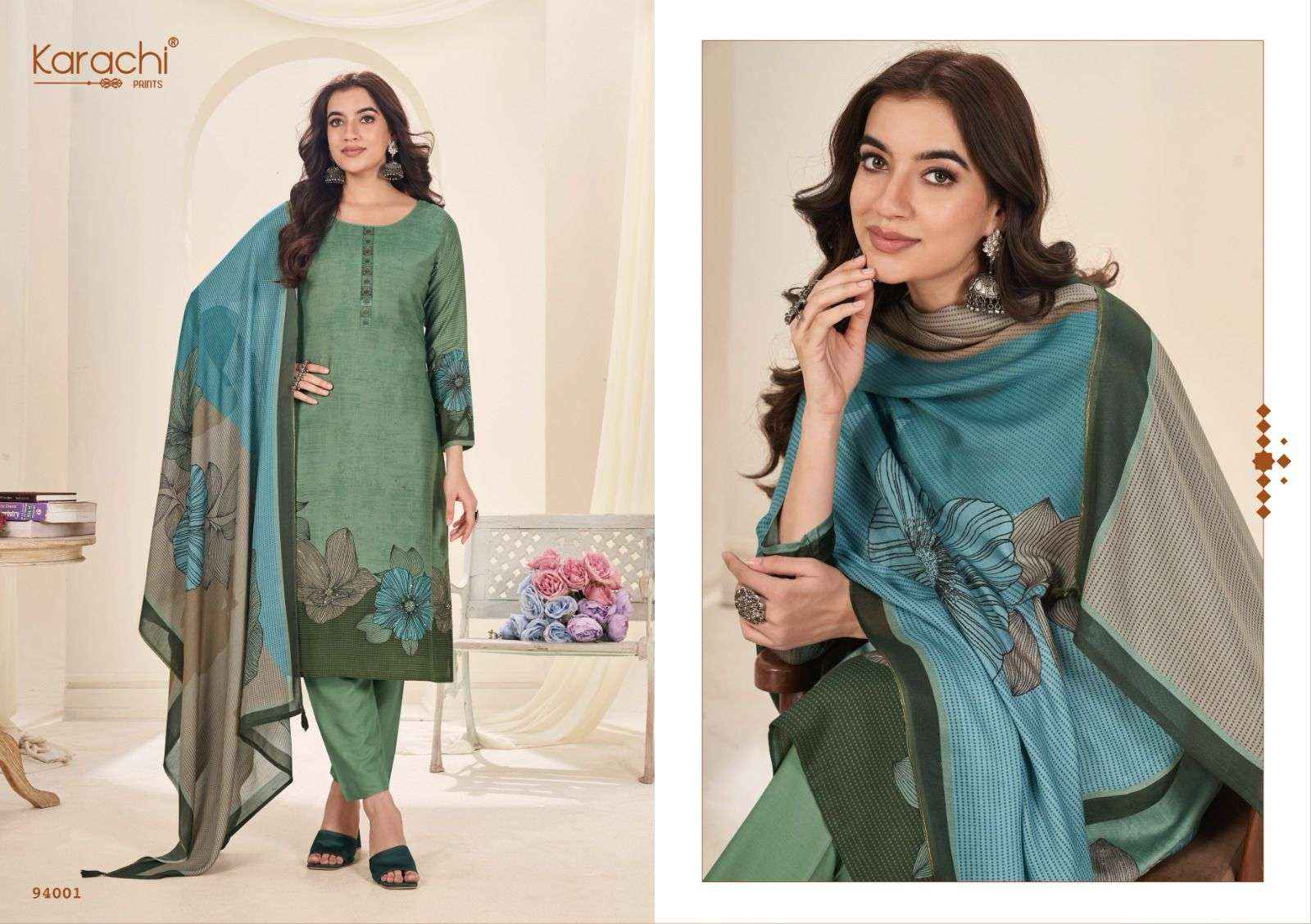 Karachi Prints Kahani Viscose Dress Material 4 pcs Catalogue
