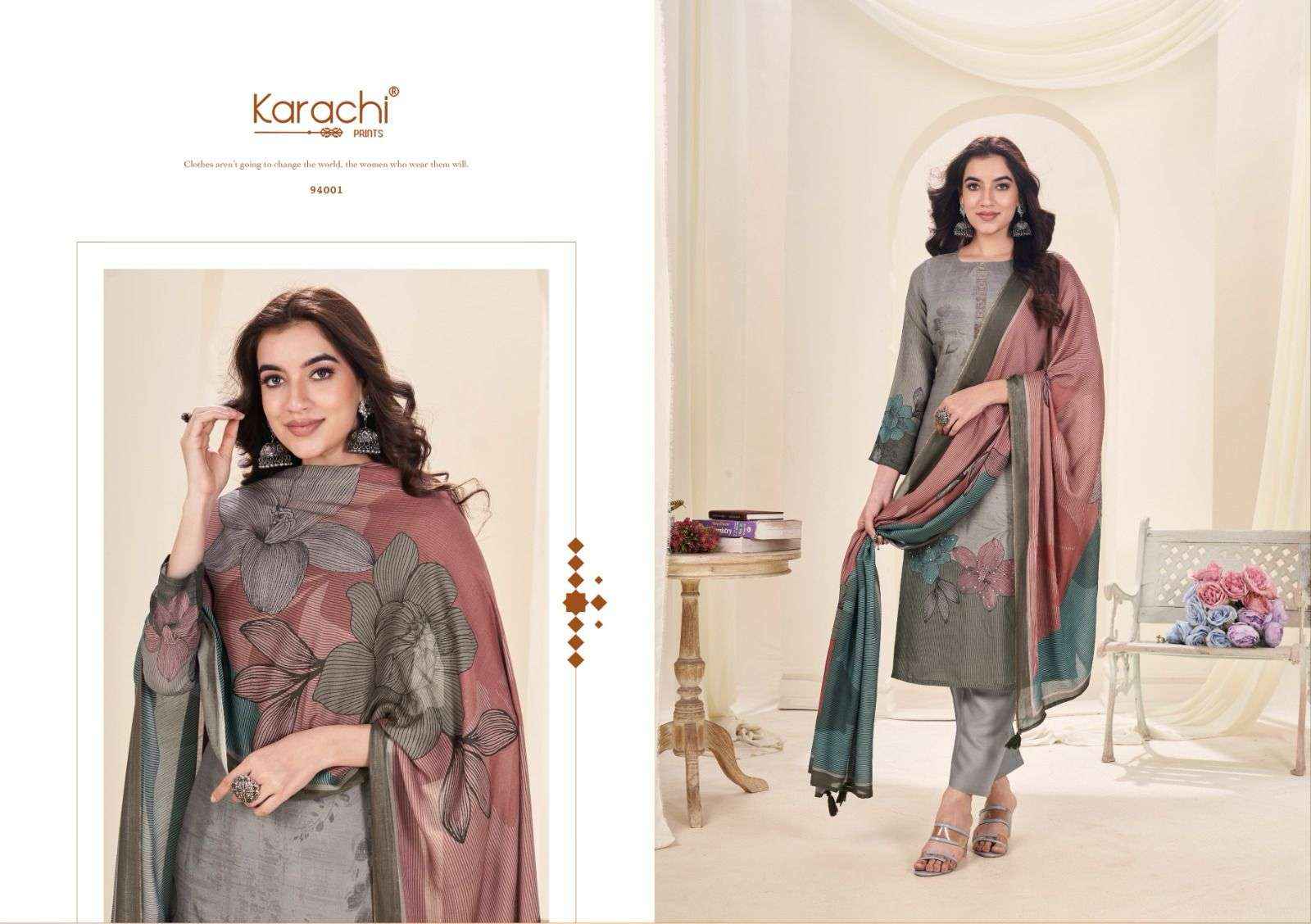 Karachi Prints Kahani Viscose Dress Material 4 pcs Catalogue