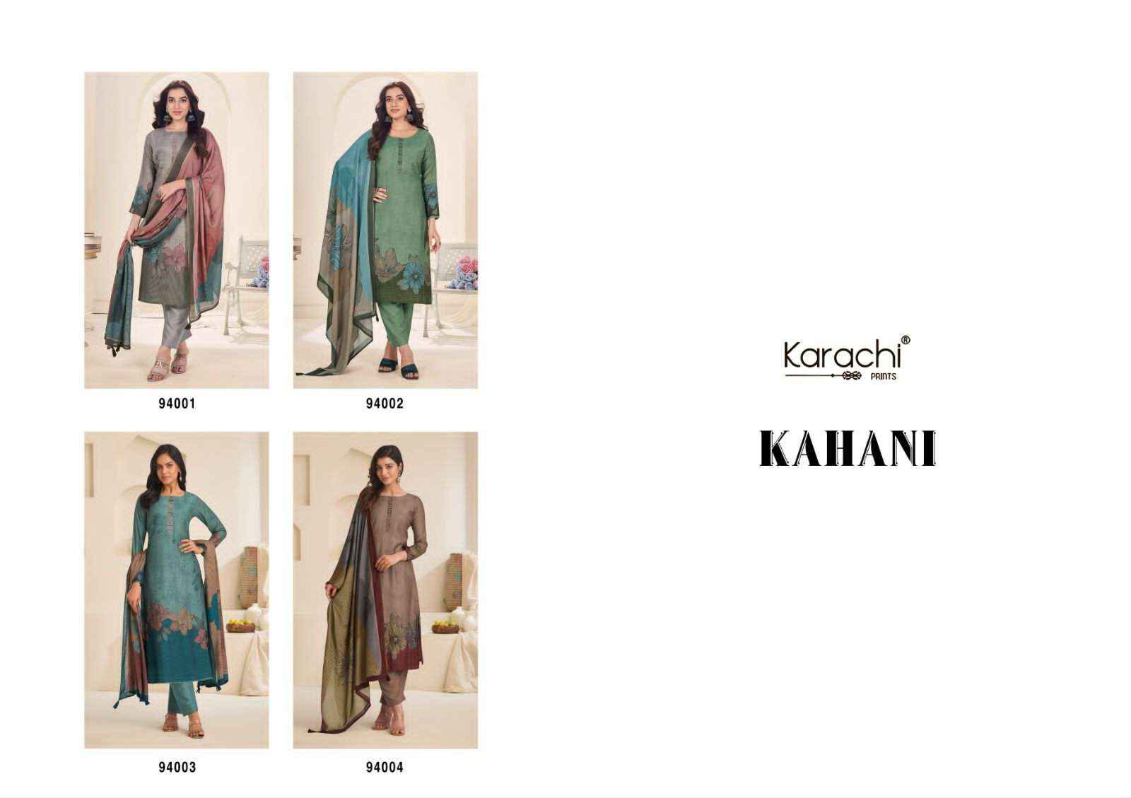 Karachi Prints Kahani Viscose Dress Material 4 pcs Catalogue