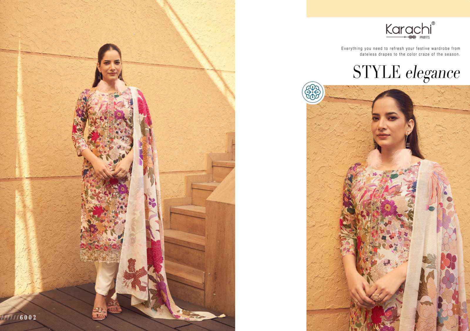 Karachi Prints Rishta Lawn Cotton Dress Material 3 pcs Catalogue