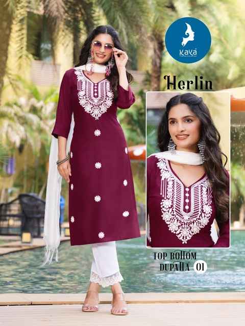 Kaya Herlin Rayon Kurti Combo 6 pcs Catalogue