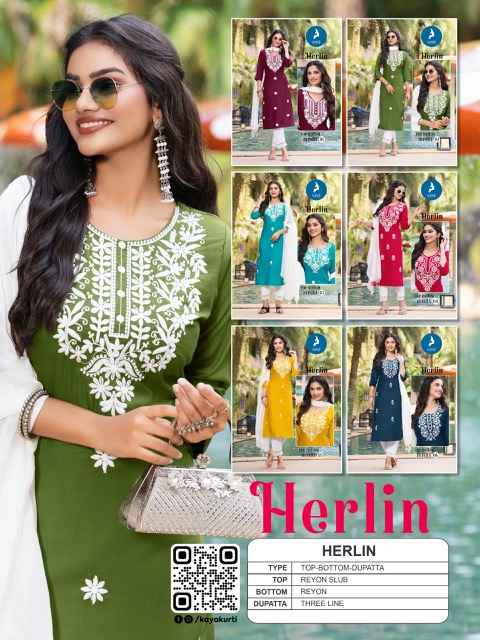 Kaya Herlin Rayon Kurti Combo 6 pcs Catalogue