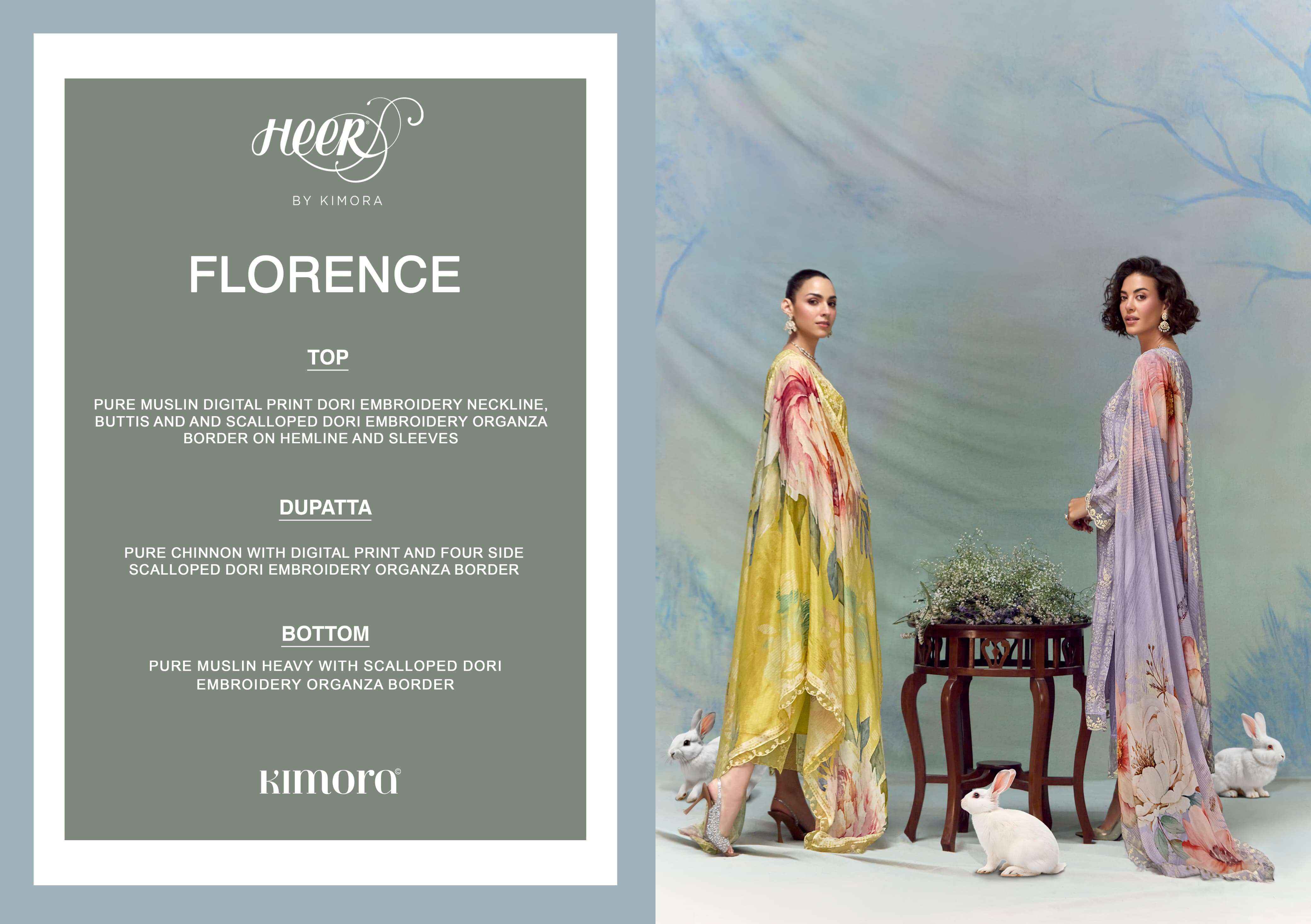 Kimora Heer Florence Vol 213 Musline Dress Material 6 pcs Catalogue