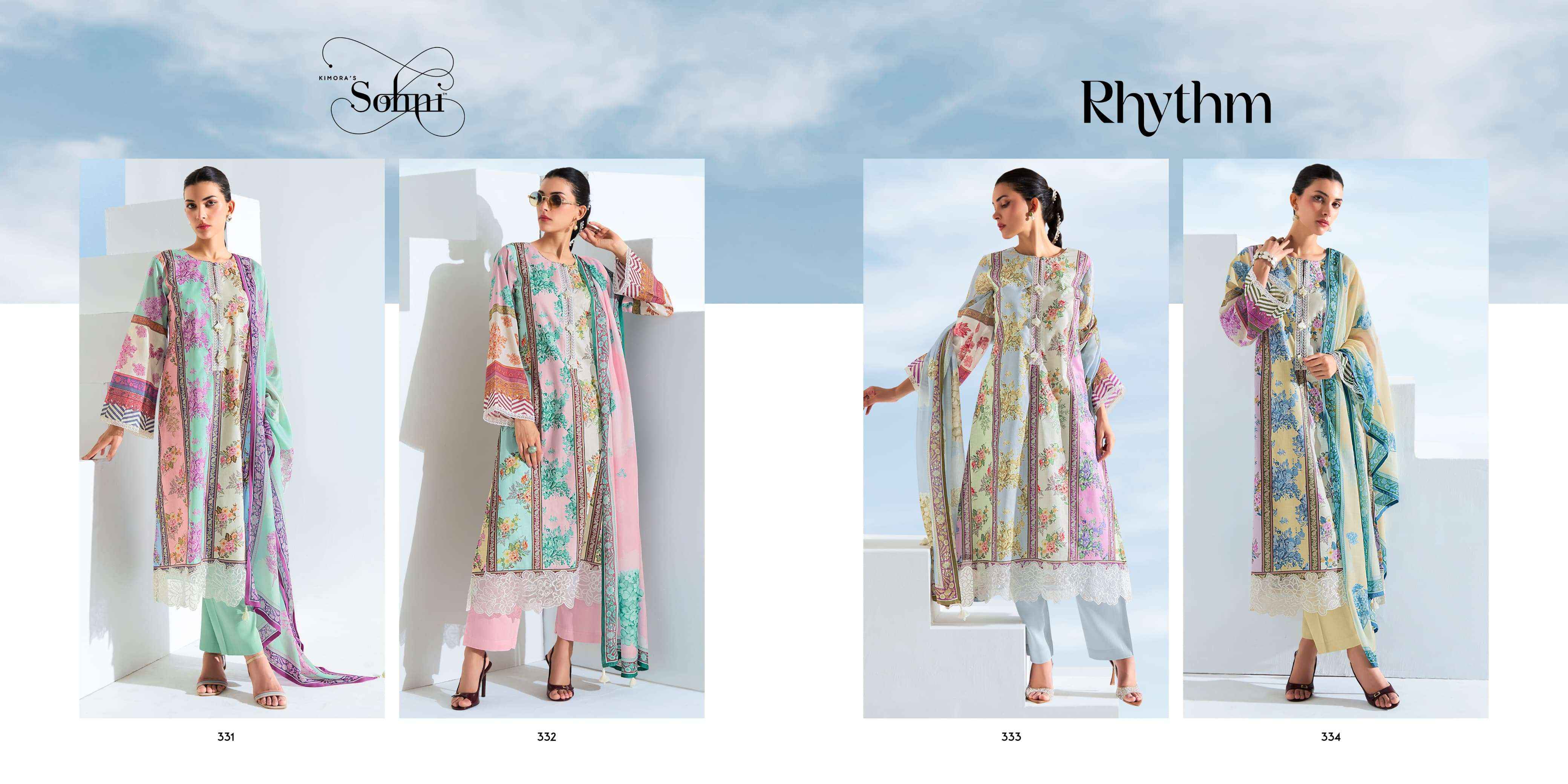 Kimora Sohni Rhythm Vol 26 Lawn Cotton Dress Material 4 pcs Catalogue