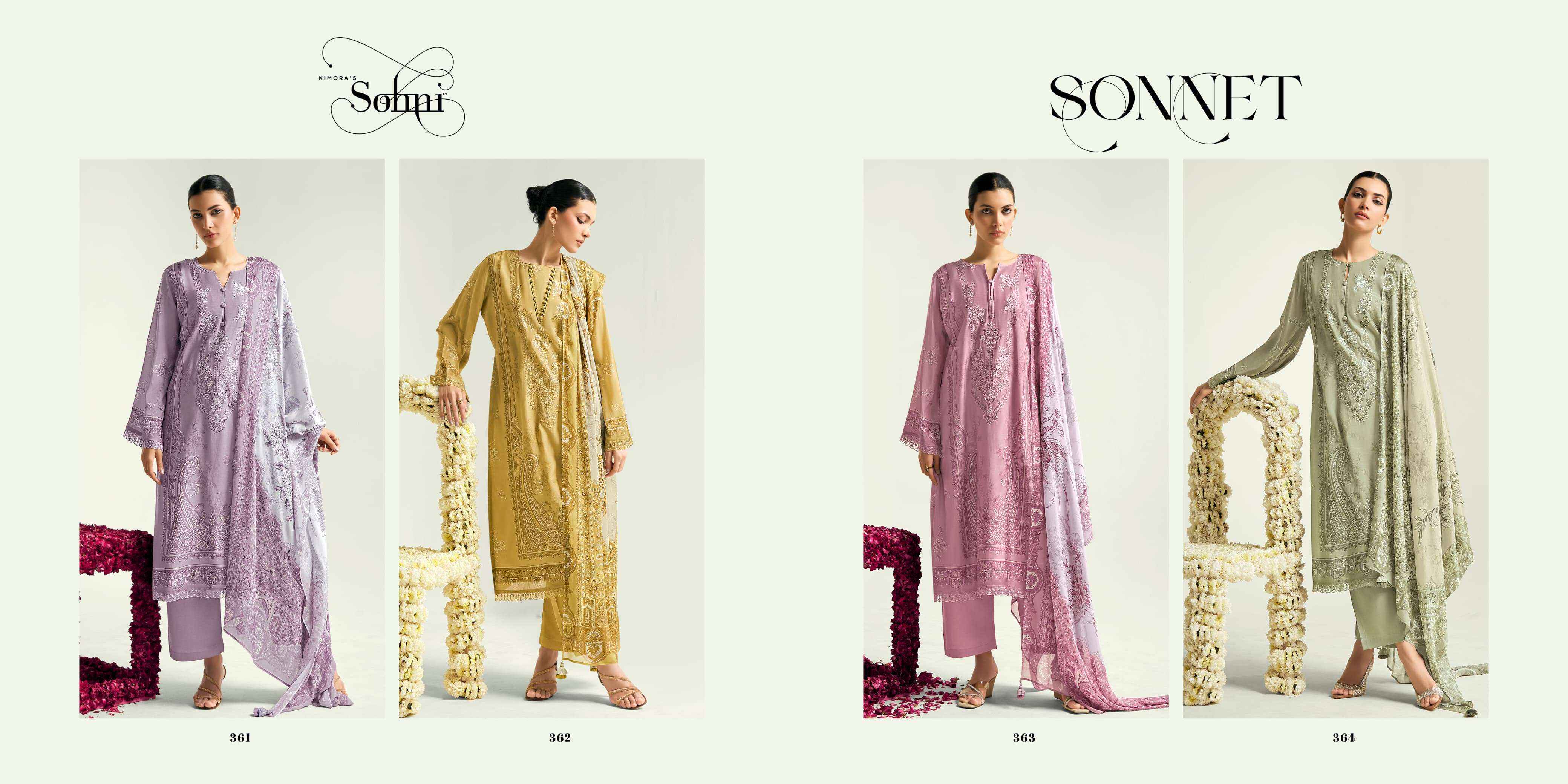 Kimora Sohni Sonnet Vol 29 Lawn Cotton Dress Material 4 pcs Catalogue