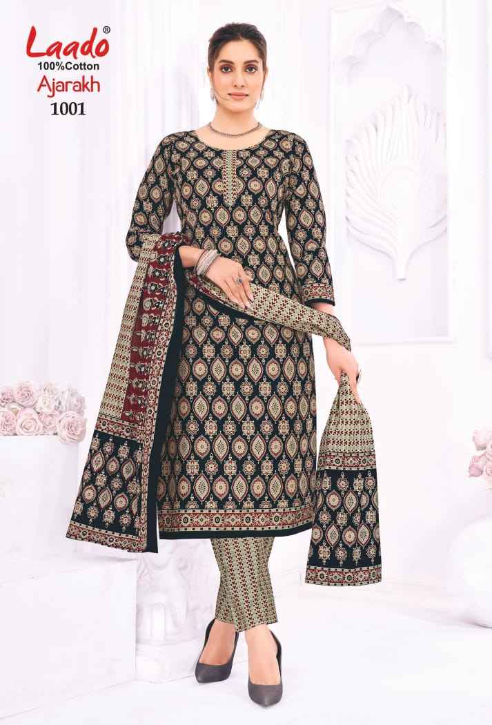 Laado Ajarakh Vol 1 Cotton Dress Material 10 Pcs Catalog