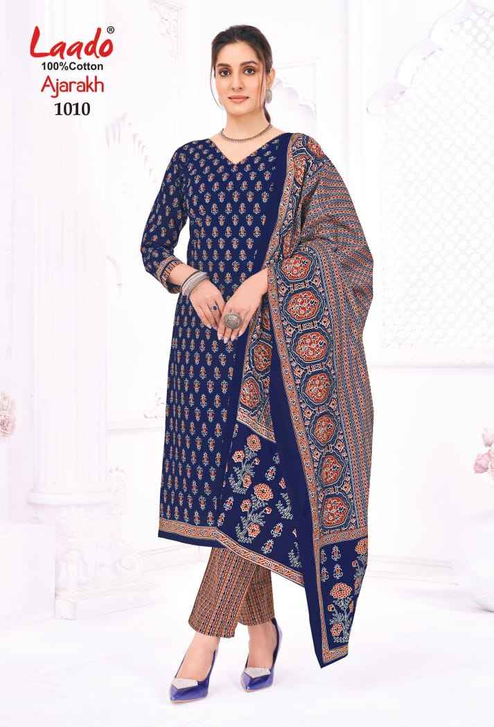 Laado Ajarakh Vol 1 Cotton Dress Material 10 Pcs Catalog