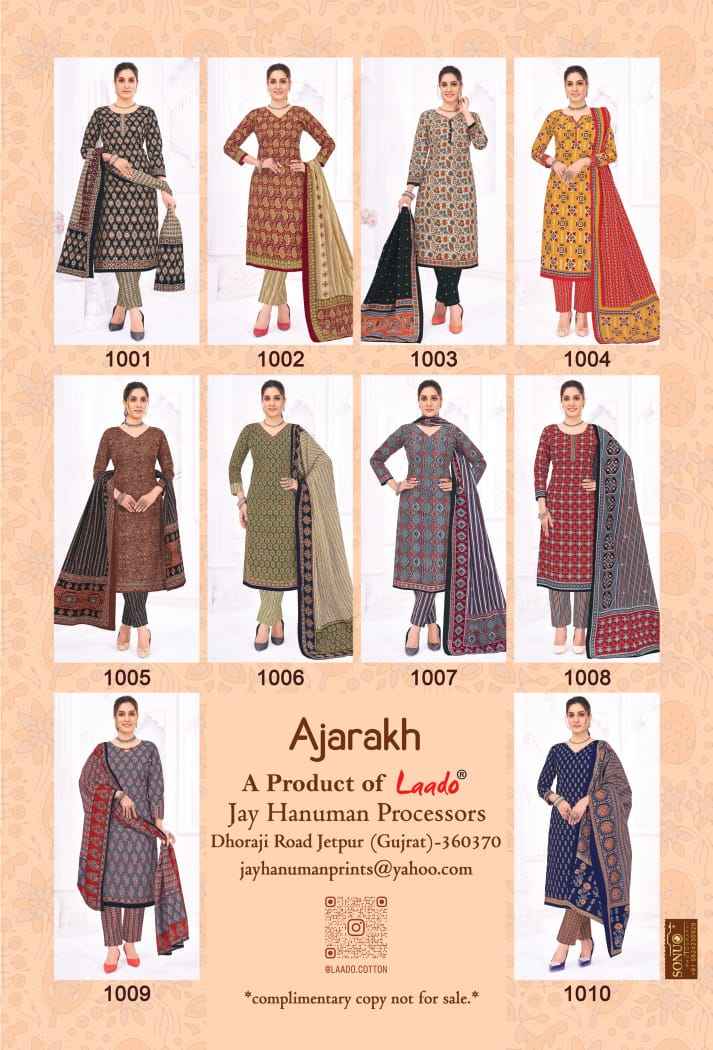 Laado Ajarakh Vol 1 Cotton Dress Material 10 Pcs Catalog