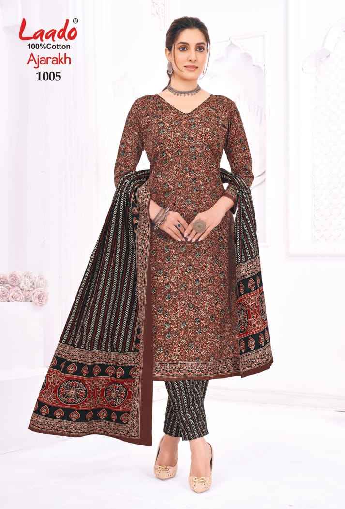 Laado Ajarakh Vol 1 Cotton Dress Material 10 Pcs Catalog