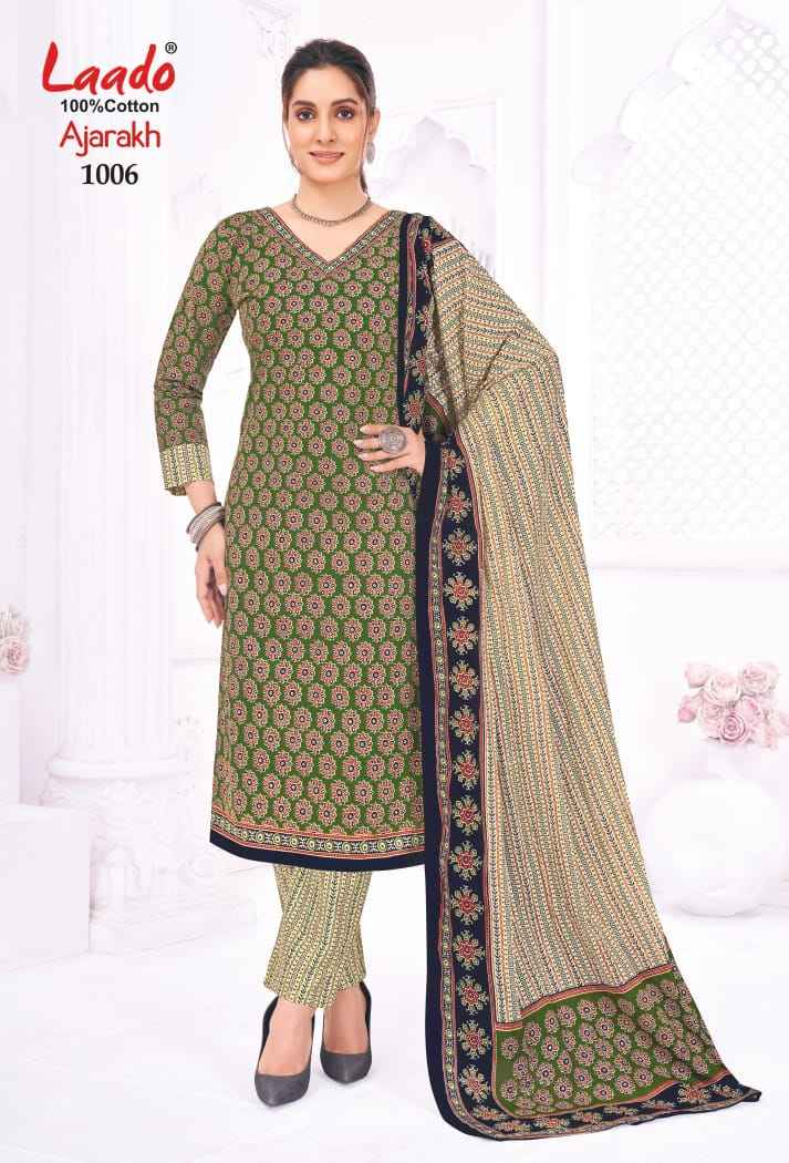 Laado Ajarakh Vol 1 Cotton Dress Material 10 Pcs Catalog