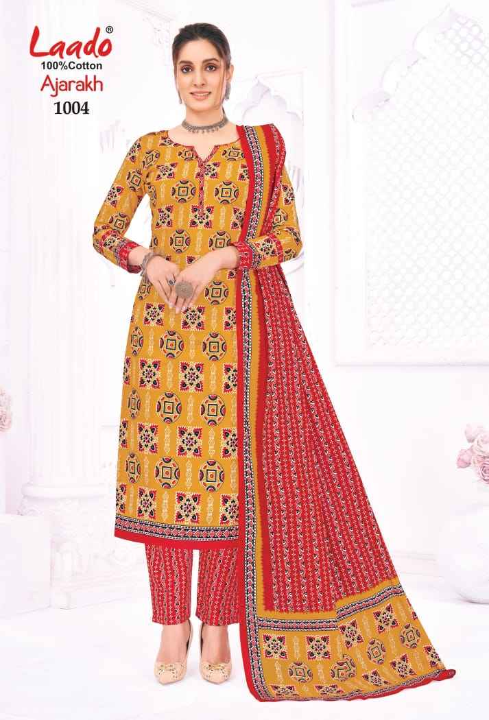 Laado Ajarakh Vol 1 Cotton Dress Material 10 Pcs Catalog