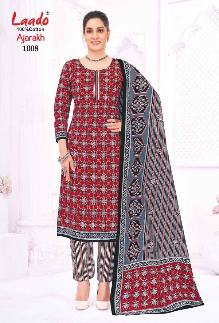 Laado Ajarakh Vol 1 Cotton Dress Material 10 Pcs Catalog