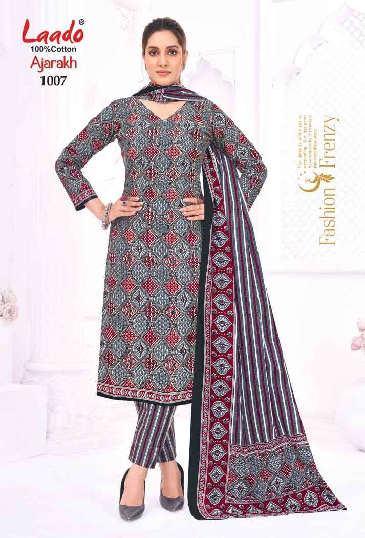 Laado Ajarakh Vol 1 Cotton Dress Material 10 Pcs Catalog