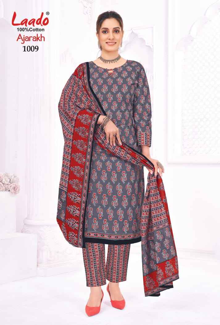 Laado Ajarakh Vol 1 Cotton Dress Material 10 Pcs Catalog