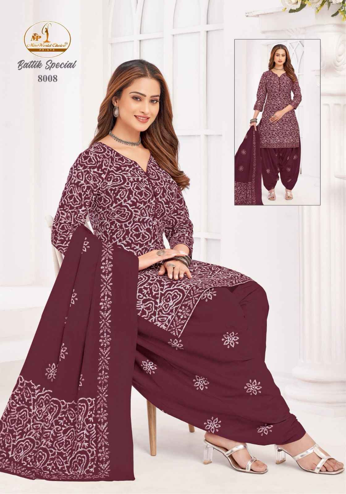 Miss World Choice Battik Special Vol 8 Cotton Kurti Combo 10 pcs Catalogue