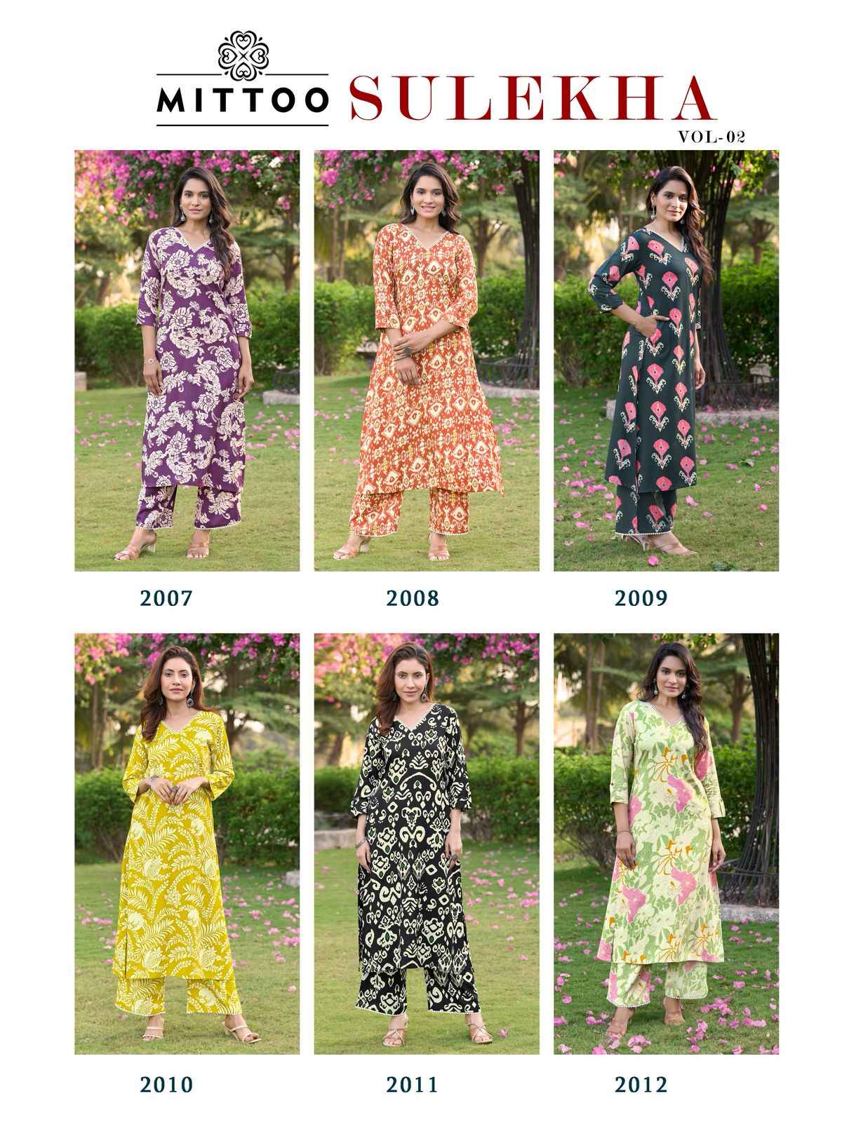 Mittoo Sulekha Vol 2 Rayon Kurti With Bottom 6 pcs Catalogue