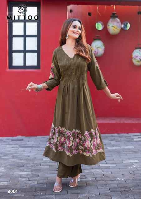 Mittoo Tanvika Rayon Kurti With Bottom 5 pcs Catalogue